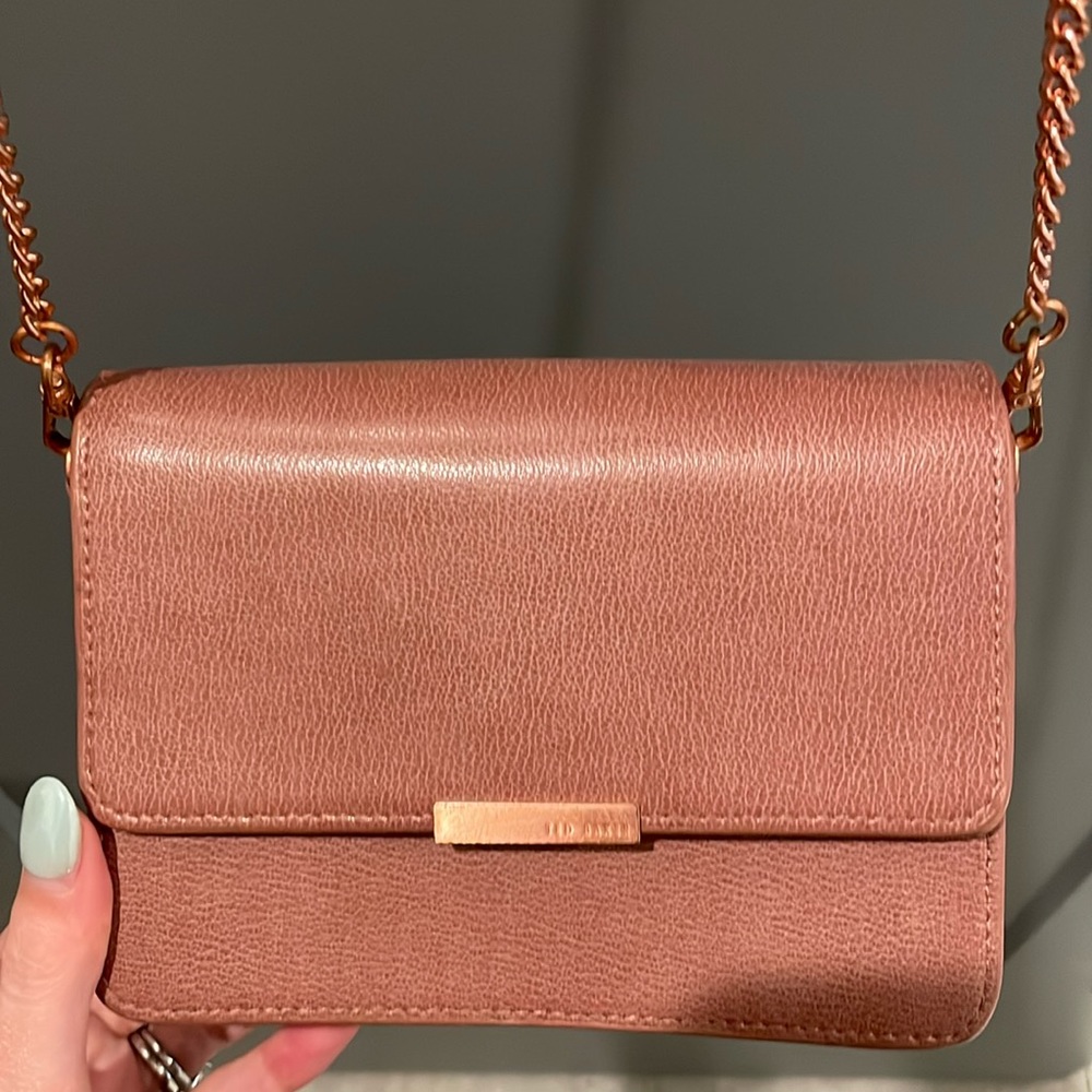 Ted Baker pink purse with rose gold chain